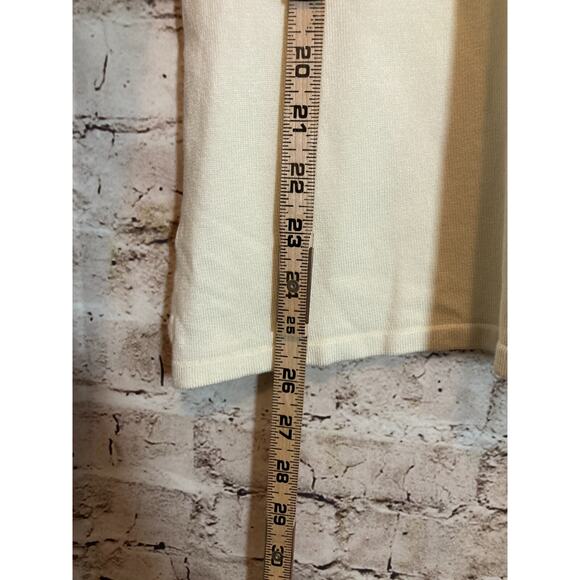 Lana Lee Sweater Womens Medium Cream Short Sleeve Santana Knit Button‎ Detail - Picture 7 of 11